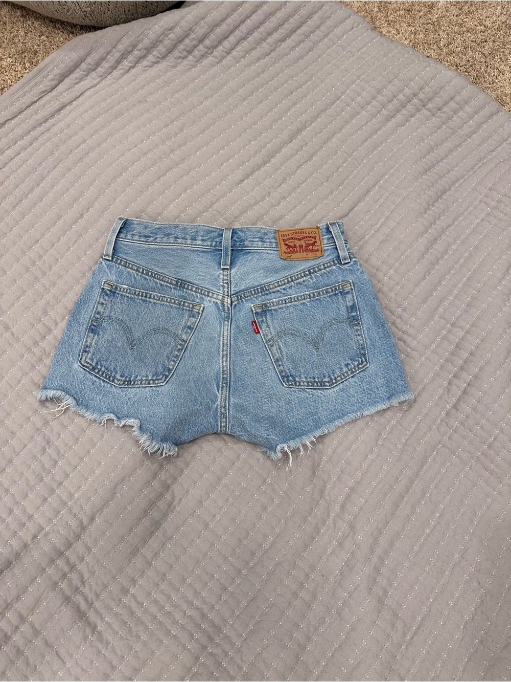 Levi's Light Blue High-Rise Denim Cutoff Shorts